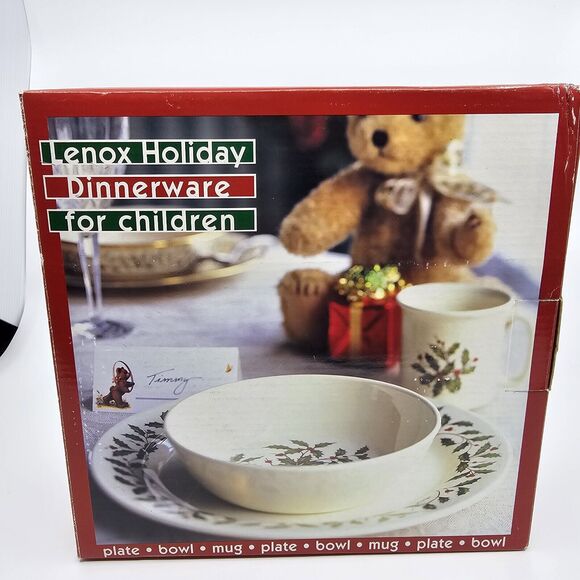 New Lenox China Holiday 3Pc Place Setting for Children Melamine Factory Sealed - Picture 2 of 3